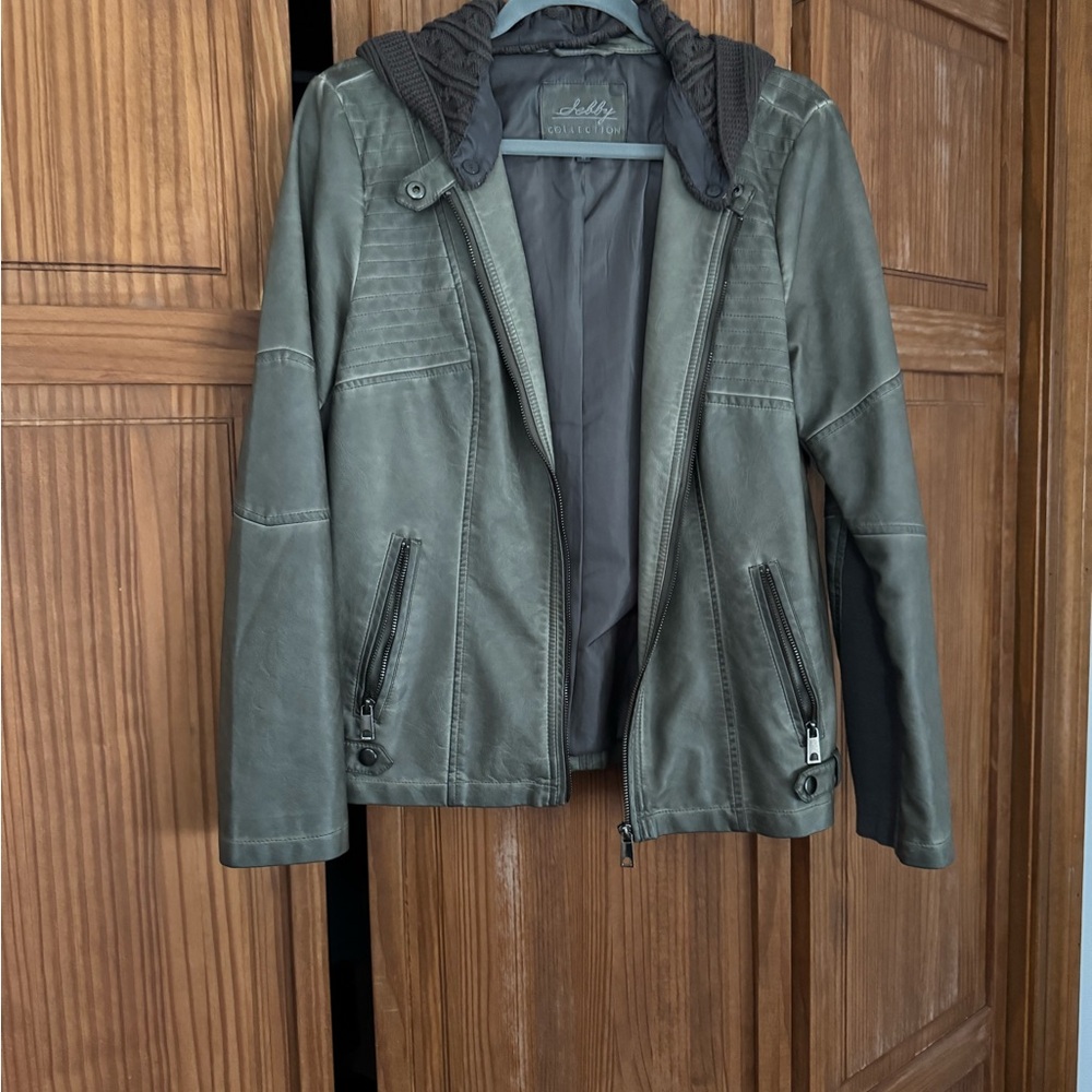 Source Unknown Leather Jacket with Textured Brown… - image 4